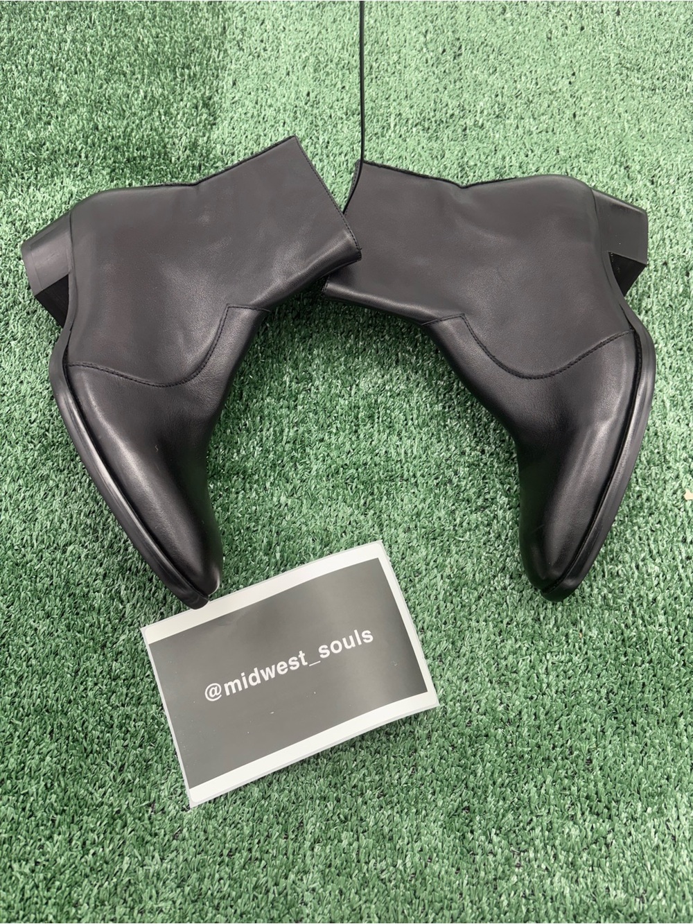 Saint Laurent Black Leather Ankle Booties with Pointed Toe